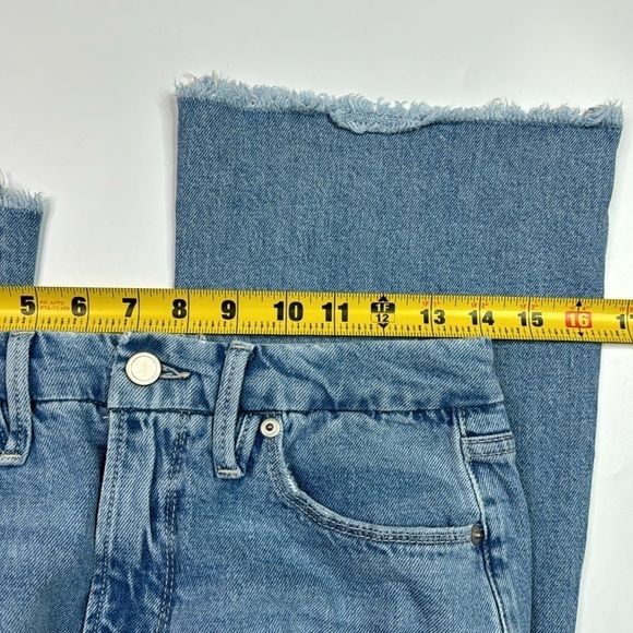 Good American Raw Hem Ripped Knees Indigo129 Jeans Size 6 NWT - Picture 10 of 15